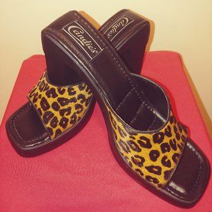 Vintage Candies Leopard Slides - worn once only - no longer sold